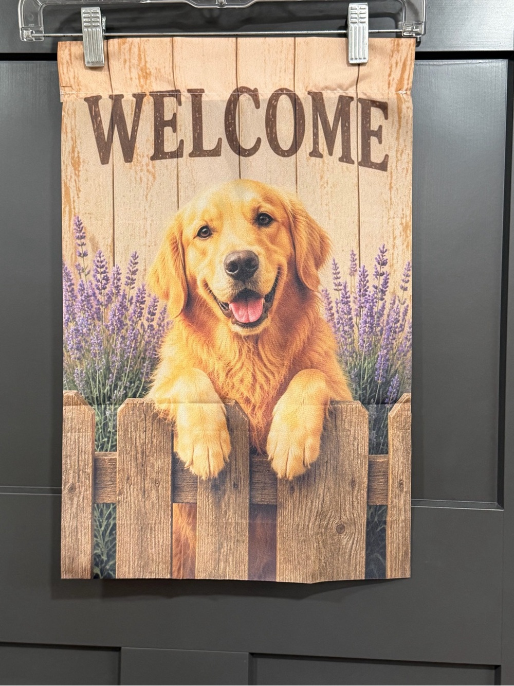 Welcome Golden Retriever Garden Flag - Cream & Gold- NWOT